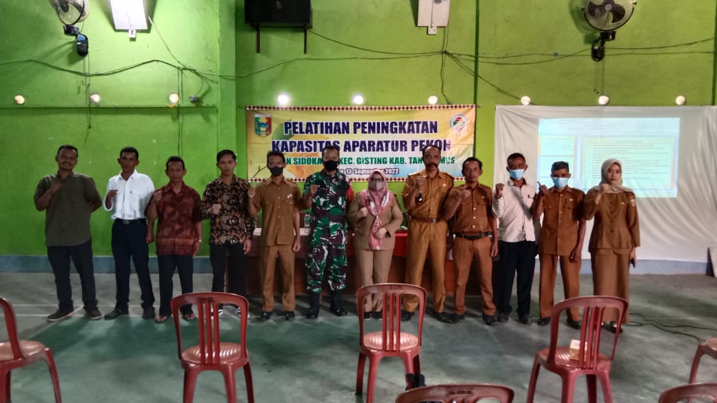 HARI TERAKHIR PELATIHAN PENINGKTAN KAPASITAS APARATUR PEKON SIDOKATON TA 2022
